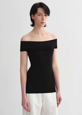 Mulberry silk blended one-shoulder strapless elegant multi-color knitted summer top T-shirt for women